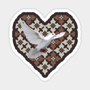Peace Love Hope White Pigeon Magnet