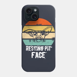 Vintage resting pit face dog Phone Case