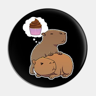 Capybara hungry for a Cupcakes Pin