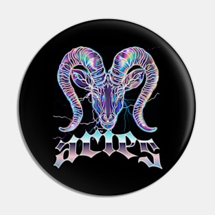 Retro Bootleg Aries Rap Zodiac Sign Astrology Horoscope Pin