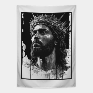 Jesus Christ Wearing Crown of Thorns Tapestry