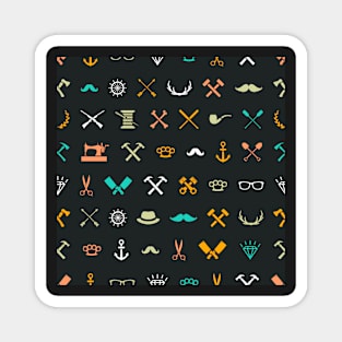 Modern Hipster Icons Magnet