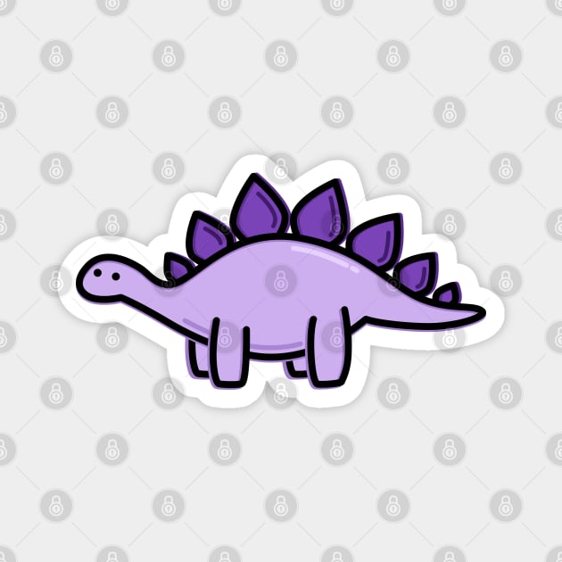 Purple Dino Magnet by happyfruitsart