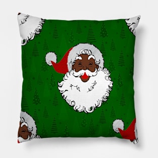 black santa claus christmas Pillow