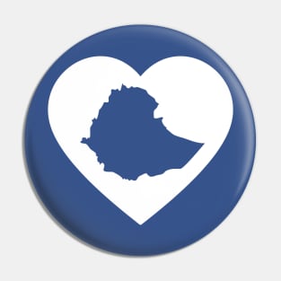 I Heart Ethiopia (White) Pin