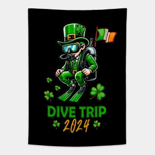 St Patrick's Scuba Dive Trip - Funny Scuba Diving Tapestry