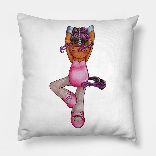 Ballerina Unicorn Pillow by Thedustyphoenix