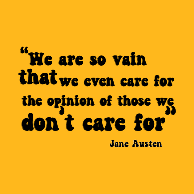 Jane Austen Retro Text Design Quote (Black) by The Lily and The Lark