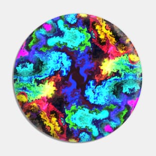 Psychedelic Hippie Square Blue Red Green Yellow and Purple Pin