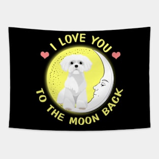 I Love You To The Moon And Back Westie Tapestry