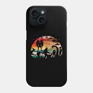 Funny Cryptid Bigfoot Loch Ness Monster Mothmand And Aliens Phone Case