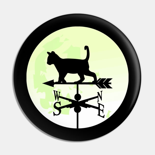 Cat Moon Weathervane Pin by Nuletto