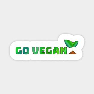 Go Vegan | Vegan Vegetarian Plant Based Animal Welfare Magnet