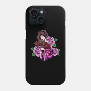 Geisha and flowers Phone Case