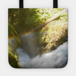 Rainbow Sol Duc Falls Nature Photography Pacific Northwest Tote