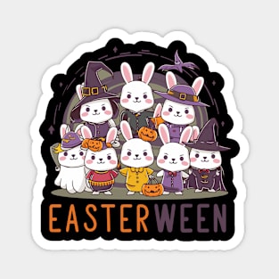 Cute Bunnies in Costumes Easterween Celebration Magnet