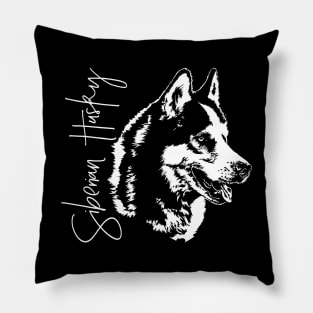 Funny Proud Siberian Husky dog portrait sled dog mom Pillow