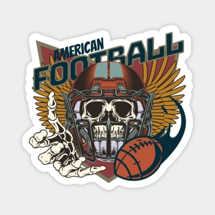 American football helmet skull badge Magnet