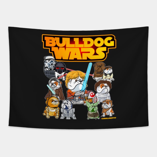 Bulldog Wars Tapestry by darklordpug