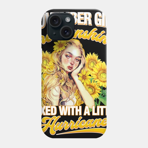 November Girl Sunshine Mixed Hurricane Shirt Cancer Leo Birthday Phone Case by Elliottda