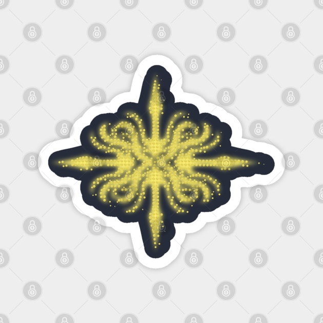 Intricate Golden Ornament Magnet by Lighttera