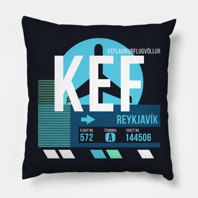 Reykjavik (KEF) Airport Code Baggage Tag Pillow by SLAG_Creative