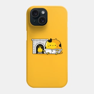 yellow cat hello winter Phone Case