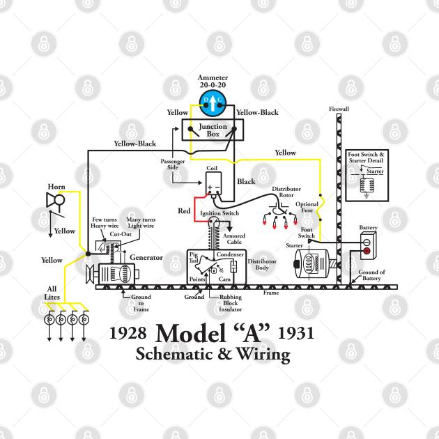Model A Wiring Diagram Model A TShirt TeePublic