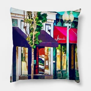 Roanoke VA - Street With Restaurant Pillow