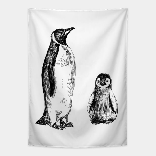 Penguin Print Tapestry by rachelsfinelines