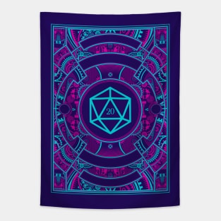 Futuristic Neon Noir Tabletop RPG D20 Dice Tapestry