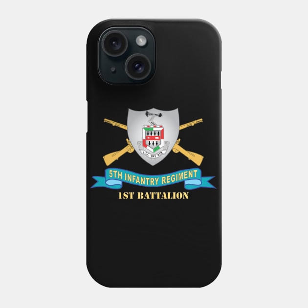 5th Infantry Regiment - DUI - 1st Battalion w Br - Ribbon X 300 Phone Case by twix123844