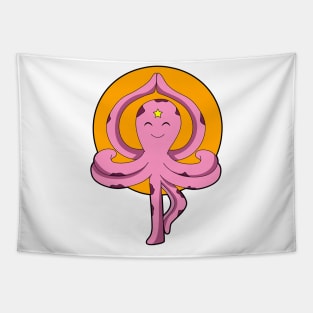 Octopus at Yoga stretching exercises Tapestry