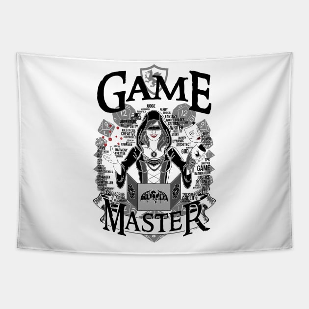 Female Game Master - Black Tapestry by Milmino