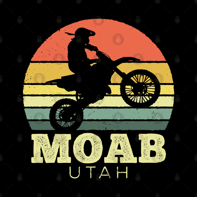 Moab Utah Motorcycle Vintage Sunset by DetourShirts