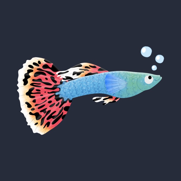 Cute fancy guppy cartoon illustration by FrogFactory