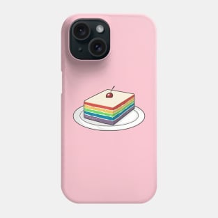 Rainbow cake cartoon illustration Phone Case