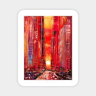 New York. Orange Sunset Magnet