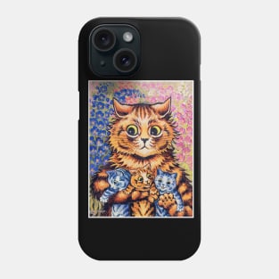 Cat with Kittens : A Louis Wain Art Print Phone Case