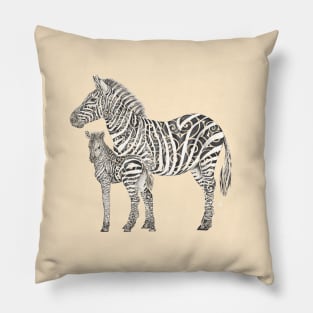 Swirly Zebra Family Pillow