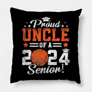 Proud Uncle Of A 2024 Senior Graduate 2024 Basketball Pillow