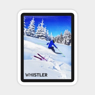 Whistler ski mountains retro vintage skiing 90's Magnet