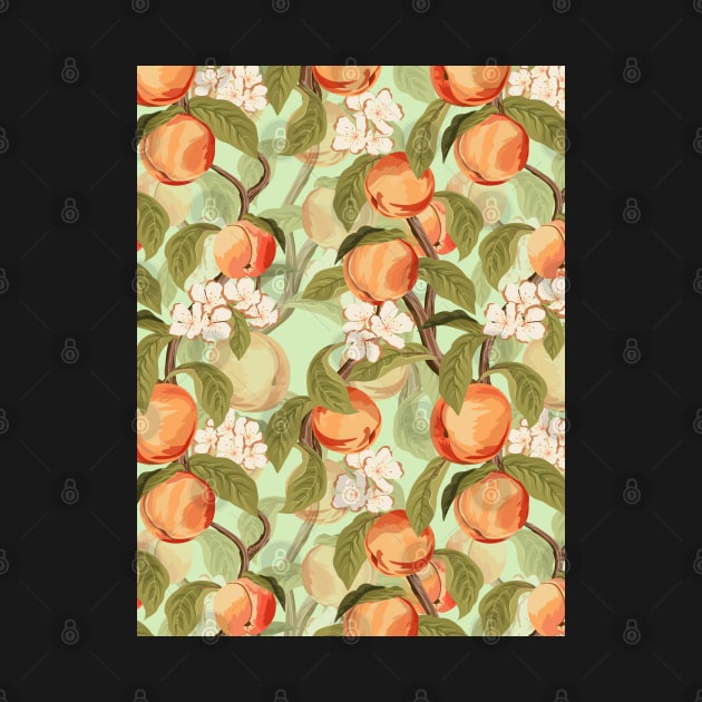 Peach Pattern Art by Designoholic
