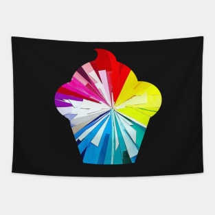 Rainbow Colour Wheel Cupcake Tapestry