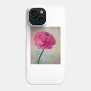 Soft pink Textured Ranunculus Phone Case