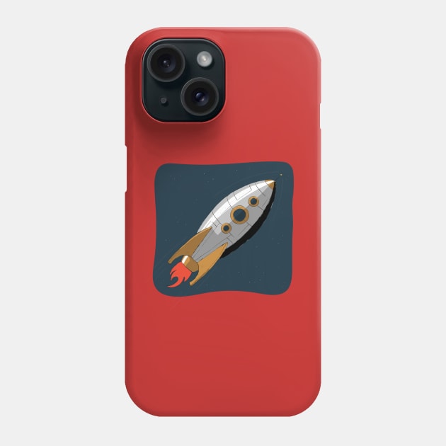 Space Rocket Phone Case by Mako Design 