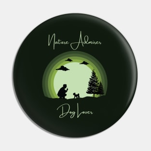 Human and Dog Bond Silhouette Pin