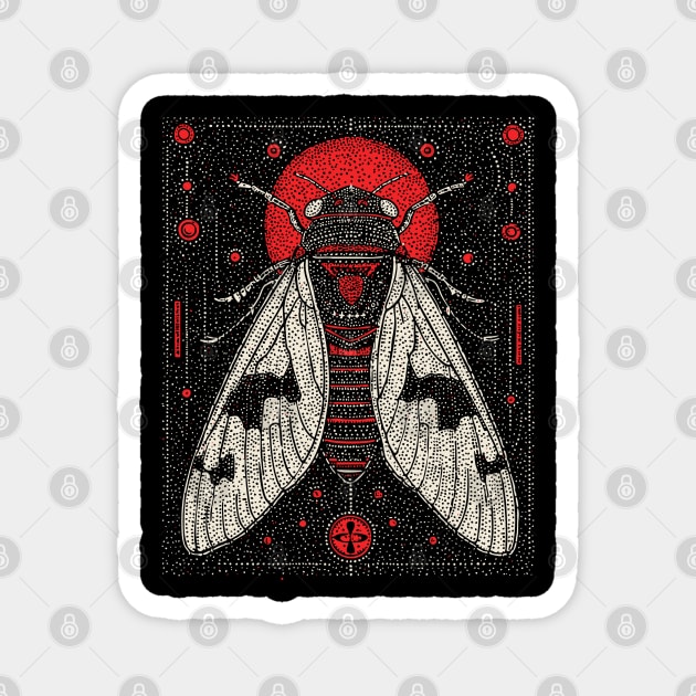 Mystic Cicada Rebirth Tarot Card | Goblincore Occult Symbol Magnet by TuncGK