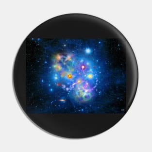 Colorful Pleiades Star Cluster Pin