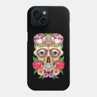 Sugar skull fancy day of the dead. Phone Case